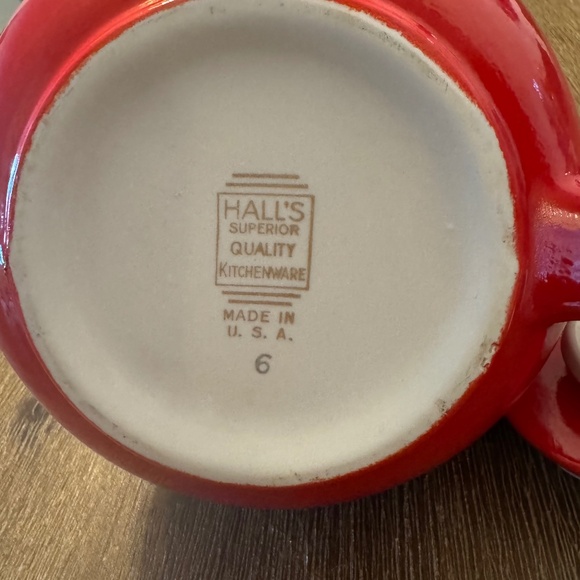 Vintage Hall's Superior Quality Kitchenware Ball Teapot Red Ceramic Made in USA - Picture 7 of 7